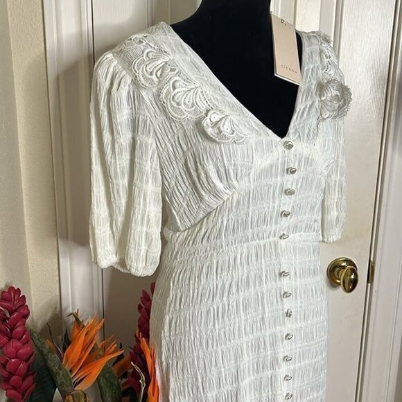 NWT CIEBON Madison Ruffle Shirred Maxi Dress SZ M - Picture 8 of 12